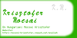 krisztofer mocsai business card